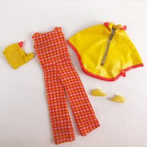 Vintage Mattel Barbie Poncho Put-On #3411 1970s Doll Jumpsuit Hood Boots READ